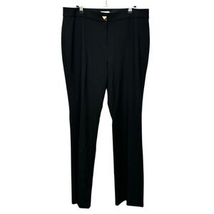 Kate Spade Wool Blend Straight Pants Black Size 12 Diamond Button